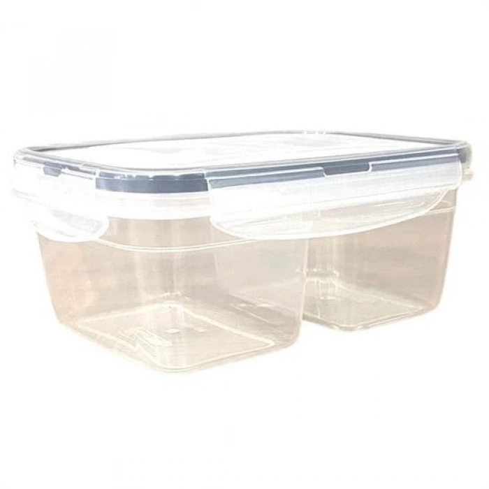 heyf HEYF® 2 Bölmeli 0,45+0,45 Litre Kilitli Kapaklı Erzak Saklama Kabı LC-524