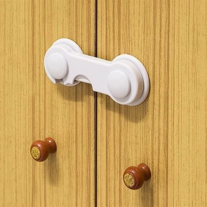 heyf heyf® Bebek Çocuk Güvenliği Çekmece ve Dolap İçin Kendiliğinde Yapışkanlı Vidasız Kapak Kilidi