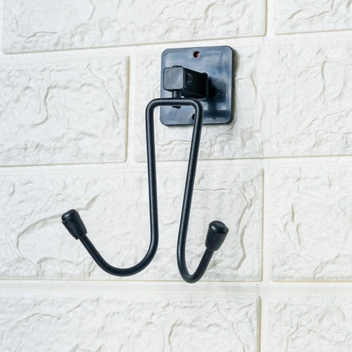 heyf HEYF® Kendiliğinden Yapışkanlı Siyah Paslanmaz Metal Bornoz ve Havlu Askılığı