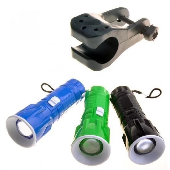 heyf HEYF® Pilli Zoomlu Ledli Bisiklet Ön Farı El Feneri Aydınlatma Lambası