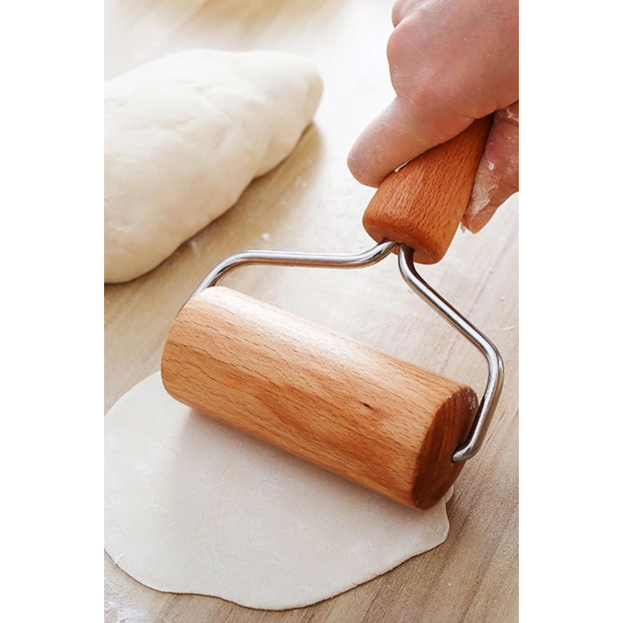 heyf Ahşap Saplı Rulo Hamur Açıcı Merdane Pürüzsüz Oklava Pizza Börek Açma Silindir