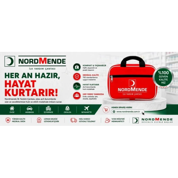 HEYF İlk Yardım Çantası Acil Müdahale Seti – Araç, Ev, Ofis Ve Seyahat İçin