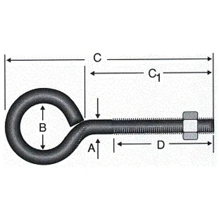 HEYF Kapalı Metrik Kanca M5 / 21x80 - 100 Adet