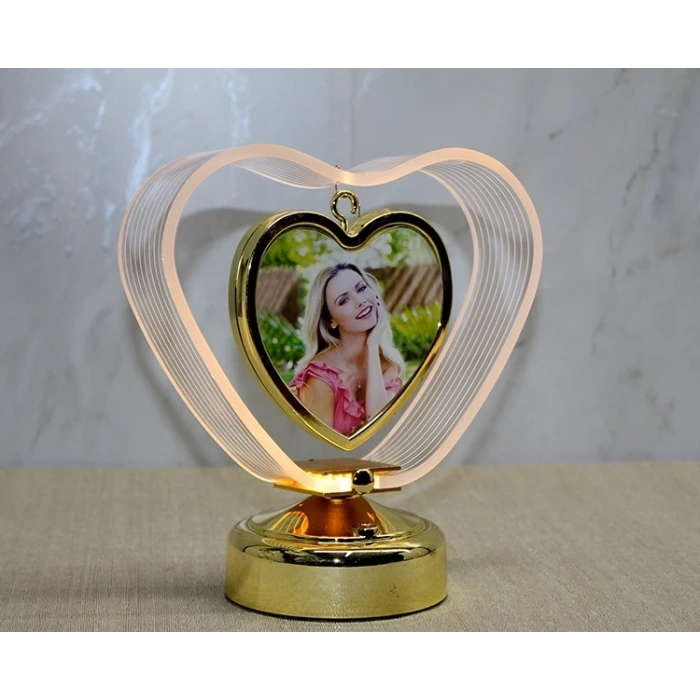 HEYF Kişiye Özel Fotoraf Alanli Kalpli Led Çerceve Alk4450