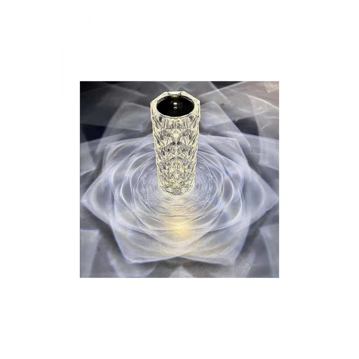 HEYF Kristal Masa Lambası Rgb Renk Değiştiren Gece Lambası 16 Renk Dokunmatik Kontrol Kumandalı