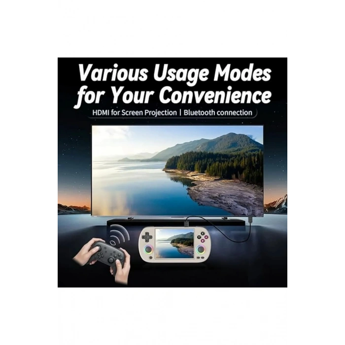 HEYF M22 Pro Retro Oyun Konsolu 5.0 ’’ıps Ekran Dahili 20000+ Oyun Emülatörleri Rgb Led Joystick