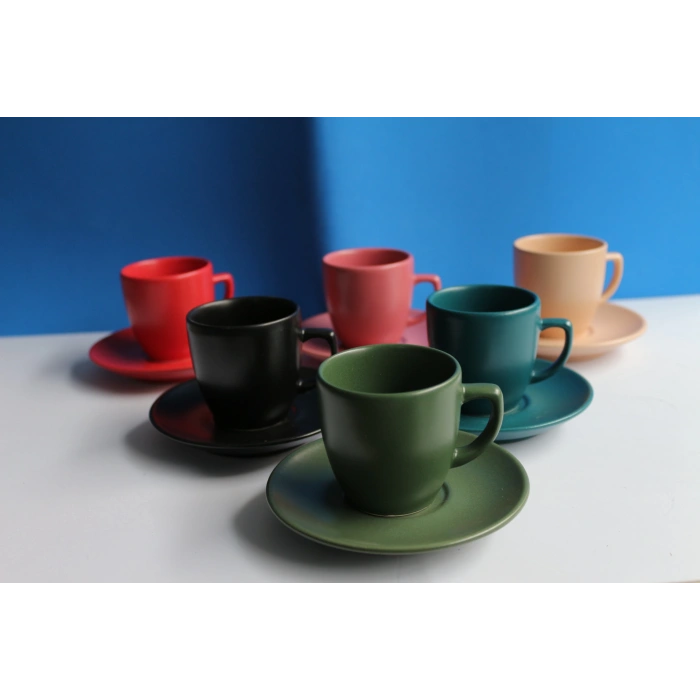 heyf Magic 6lı Renkli Kahve Takımı Mat