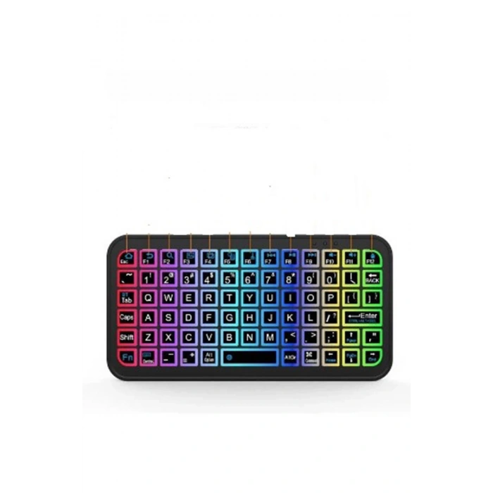 HEYF Mini Klavye Smarttv Işıklı Bluetooth Kablosuz Televizyon Ps3 Dizüstü Tabletler Ve Telefonlar İçin