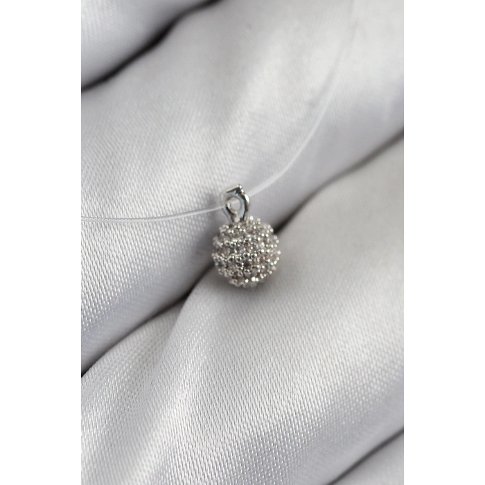 HEYF Misineli Topcuk Model Gümüş Renk Hayalet Kolye