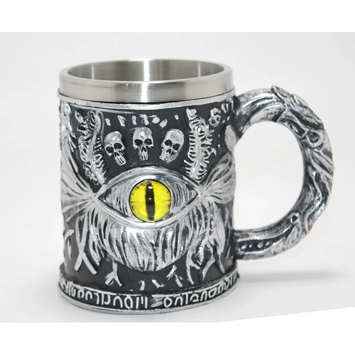 HEYF Mistik Ejderha Gözü 3d Kabartmalı Paslanmaz Çelik Kupa Bardak Alk4371