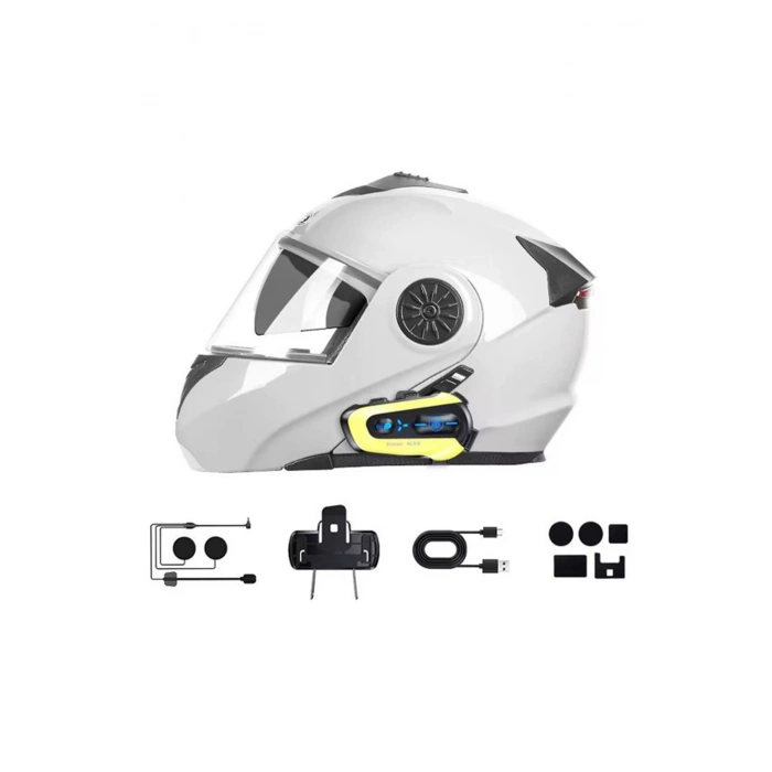 HEYF N3x Rgb Işıklı Intercom 3 Kişi Bağlantılı 1000mah Motosiklet Bluetooth Kulaklık Seti