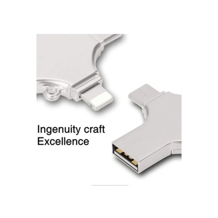 HEYF Otg 4in1 Cep Telefonu Çok Fonksiyonlu Usb Flash Bellek 128 Gb Type-c, Micro Sd Ve Kart Okuyucu