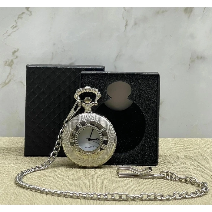 HEYF Özel Kutulu Gümüş Köstekli Saat Alk4660