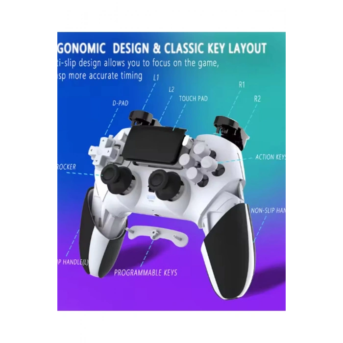 HEYF P4 Plus Bluetooth Titreşimli Ps4/ps5 Uyumlu Pc Telefon Joystick Kablosuz Oyun Kolu Siyah