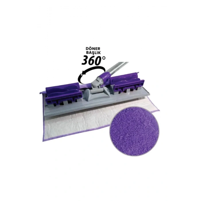 heyf Panayır Home Mop Fayans Cam Duvar Yüzey Temizlik Mikrofiber Mandallı Mop 130cm