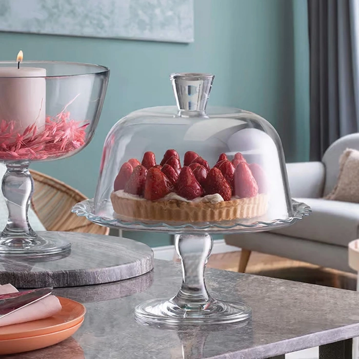 heyf Paşabahçe 96952 Patisserie Ayaklı Kek Fanus Kapaklı Servis Tabağı