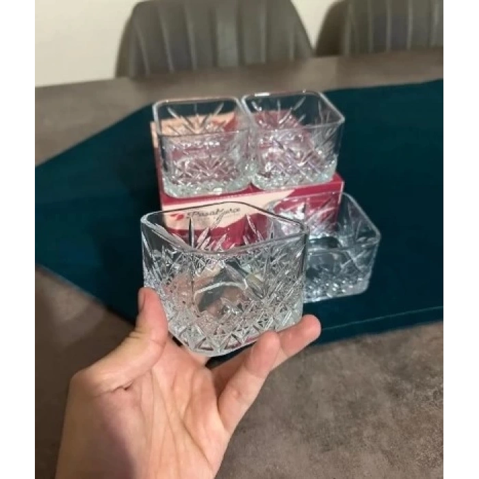 heyf Paşabahçe Timeless 4 Adet Kare Çerezlik, Sosluk, Kase Seti