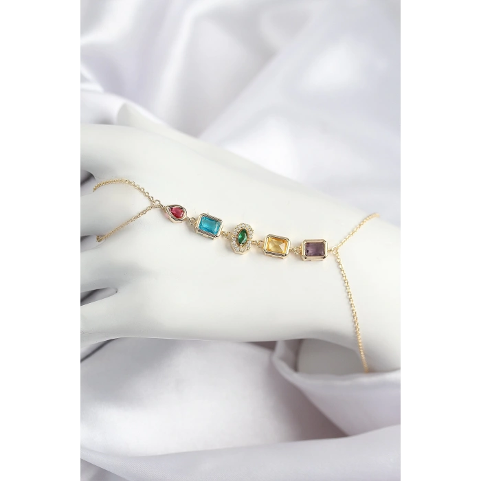 HEYF Pirinç Renkli Zirkon Taşlı Model Gold Renk Şahmeran