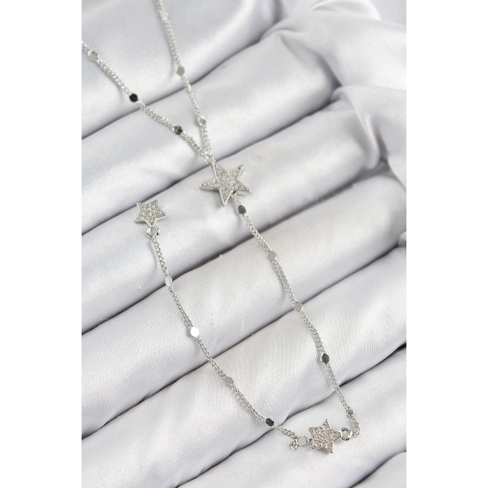 HEYF Pirinç Zirkon Taşlı Yıldız Model Gold Renk Y Kolye