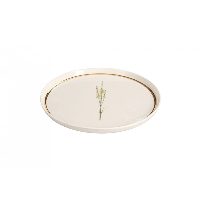 heyf Porland Botanical Desen 2 Düz Tabak 21cm