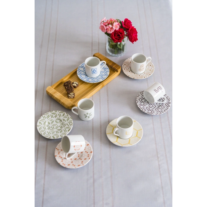 heyf Porland Tamina 6 Kişilik 12 Parça 90cc Kahve Fincan Takımı