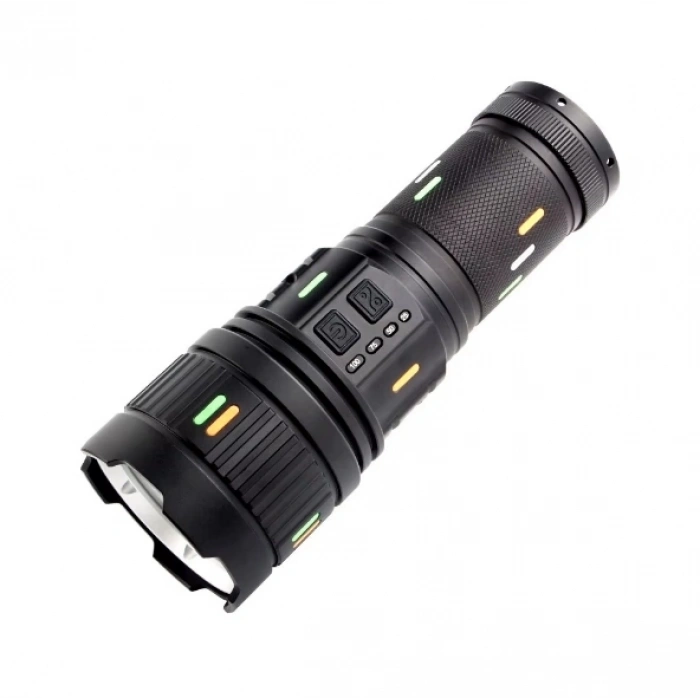 HEYF Pro F-3001 Alüminyum Tg Led Güç Göstergeli Type-c Şarjlı El Feneri 100 W