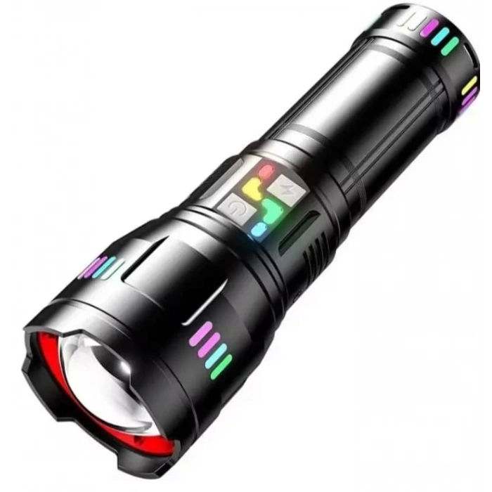 HEYF Pro F-3002 Alüminyum Tg Led Gece Şeritli Type-c Şarjlı El Feneri