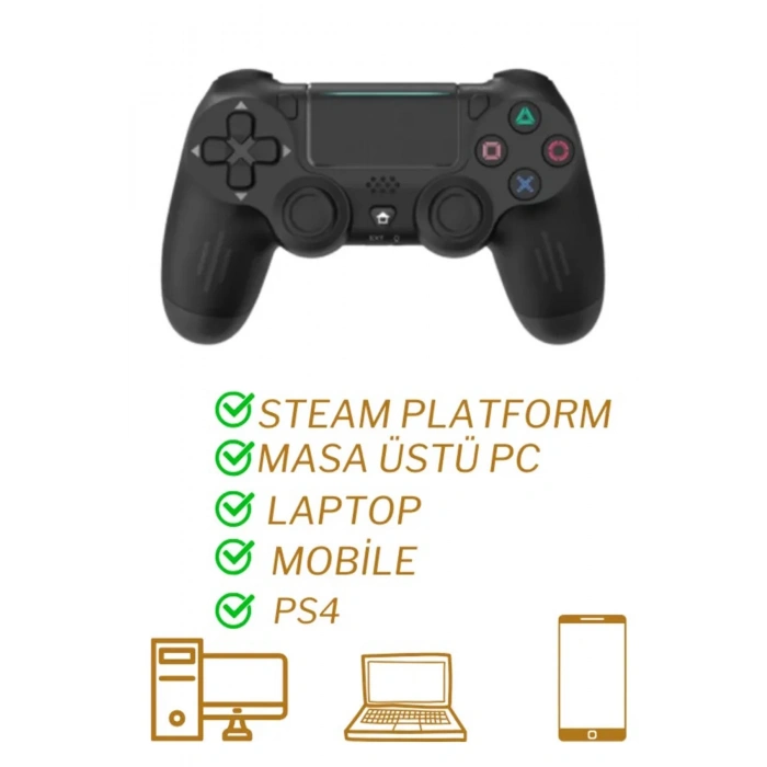 HEYF Ps4 Kol Wireless Bt Kablosuz Oyun Kolu Ps4 Joystick Tablet Telefon Pc Uyumlu Titreşimli Oyun Kolu