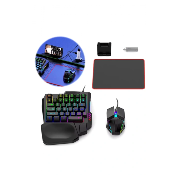 HEYF Pubg Mobil Oyun Kiti 5in1 Bt5.3 Klavye Mouse Dönüştürücü Seti Pugb Seti