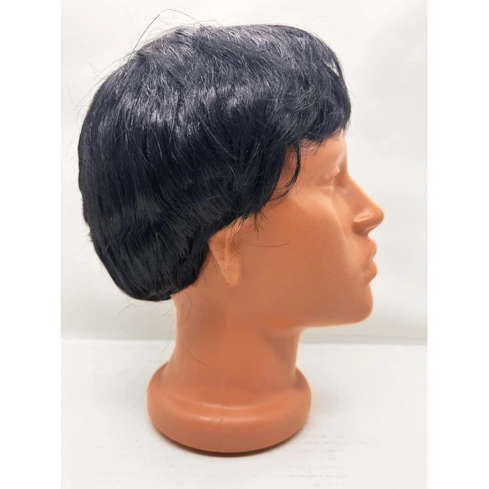 HEYF Siyah Renk Kısa Kesim İçi Astarlı Erkek Peruğu