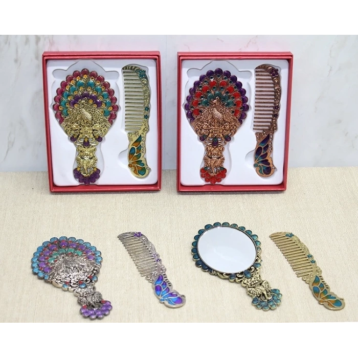 HEYF Tavuskuşu Ayna Ve Tarak Seti Küçük Boy Alk4990