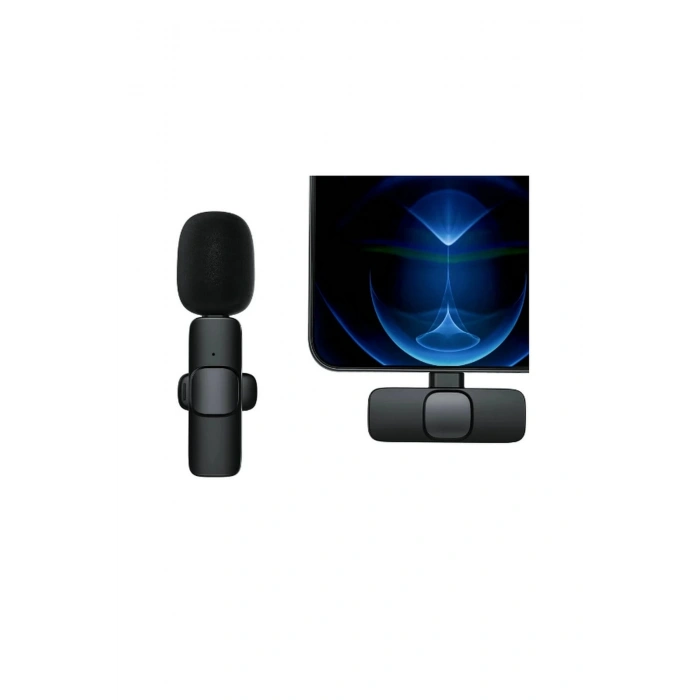 HEYF Type-c Girişli Telefon Uyumlu Wireless Youtube Facebook Tiktok Yayın Kablosuz Yaka Mikrofonu