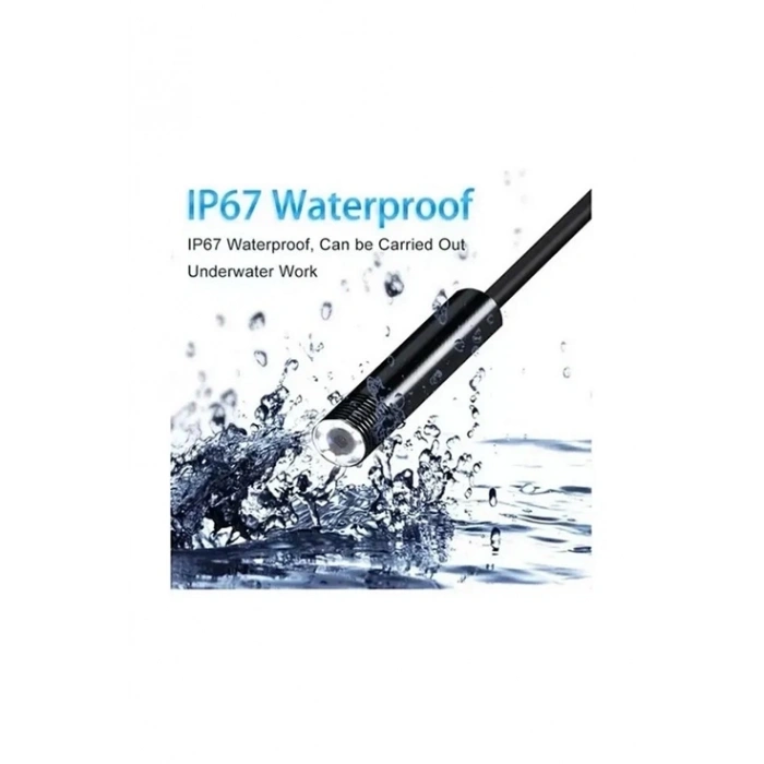 HEYF Vtn-02 Endoskop Yılan Video Kamera Led’li 2 Metre 7 Mm Sert Kablo Su Geçirmez