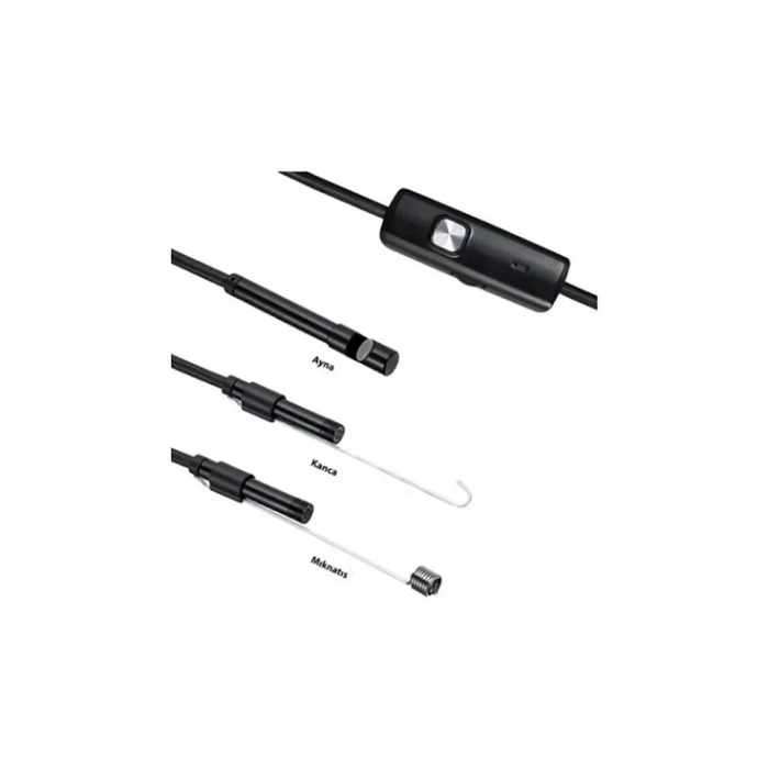 HEYF Vtn-02 Endoskop Yılan Video Kamera Led’li 2 Metre 7 Mm Sert Kablo Su Geçirmez