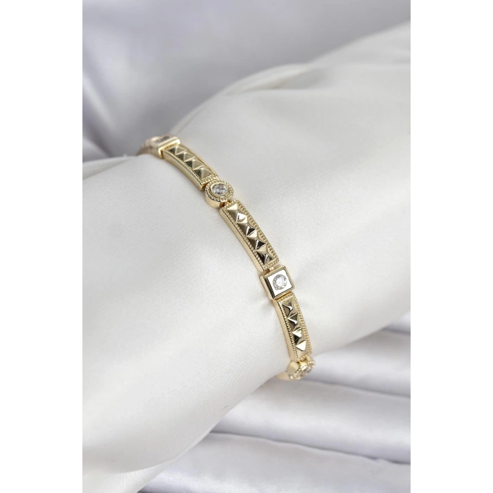 HEYF Xuping Punta Model Gold Renk Kadın Bileklik