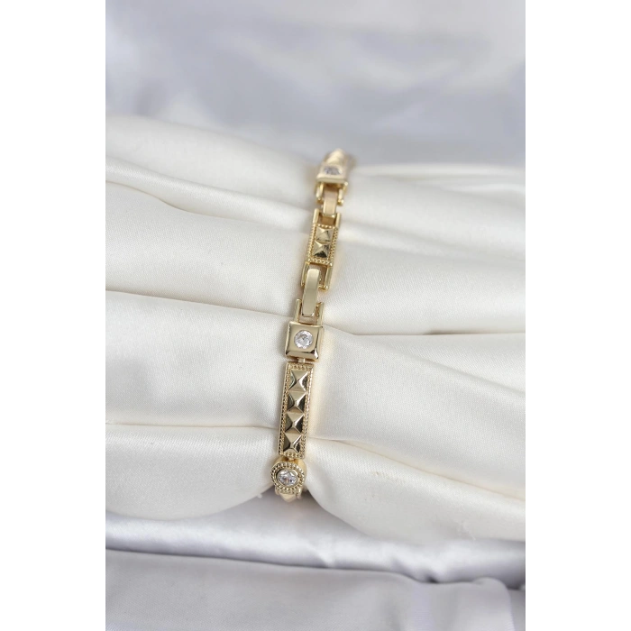 HEYF Xuping Punta Model Gold Renk Kadın Bileklik