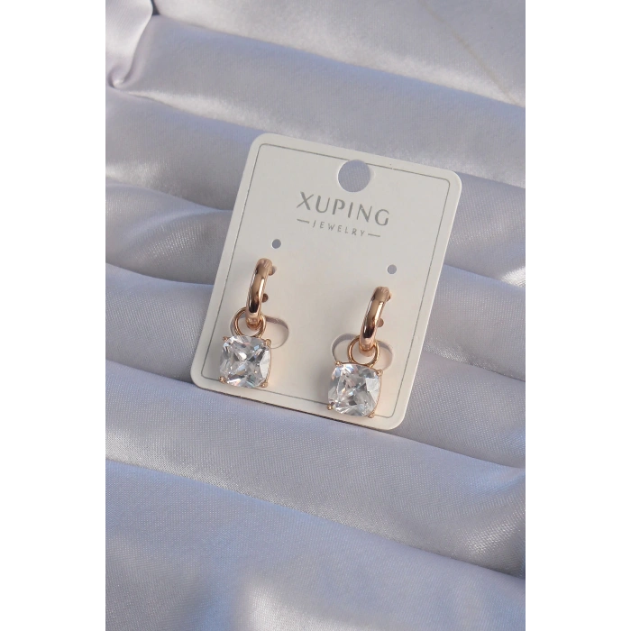 HEYF XUPİNG Rose Renk Zirkon Taşlı Halka Küpe