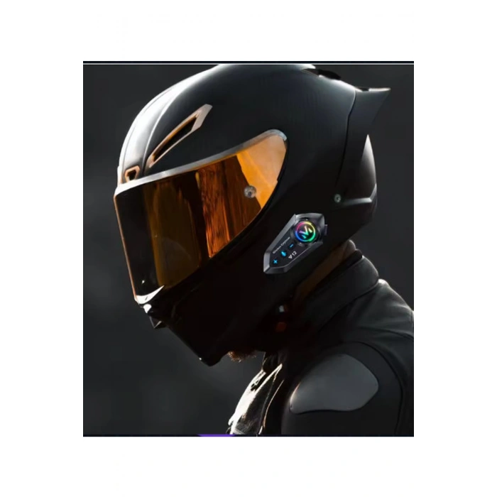 HEYF Y12  Motor Kask Kulaklık Rgb Modlu Radyolu Motosiklet Kulaklık 5.3 Bluetooth Intercom