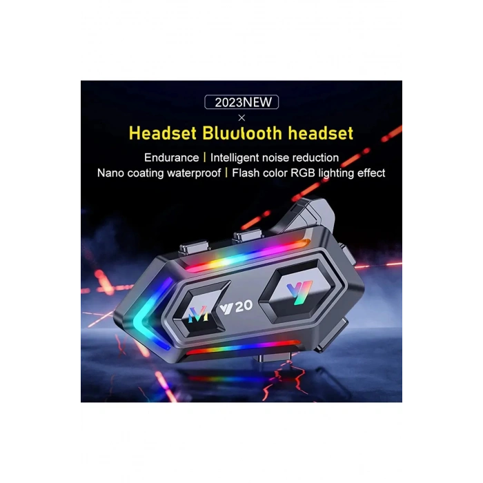 HEYF Y20 Motor Kurye Kask Kulaklık Rgb Modlu Bluetooth Motosiklet Kulaklık 5.3 Bluetooth Interkom