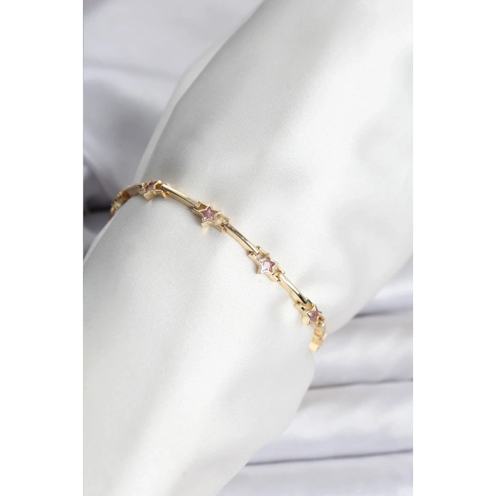 HEYF Yıldız Model Gold Renk Pirinç Bileklik