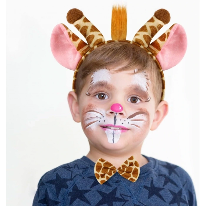 HEYF Zürafa Kosümü Aksesuar Seti 3 Lü - Taç Papyon Kuyruk