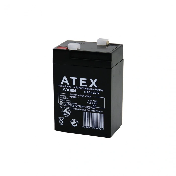 Atex Ax-604 ( Kalın ) Kuru Akü 6v-4ah Amper*20