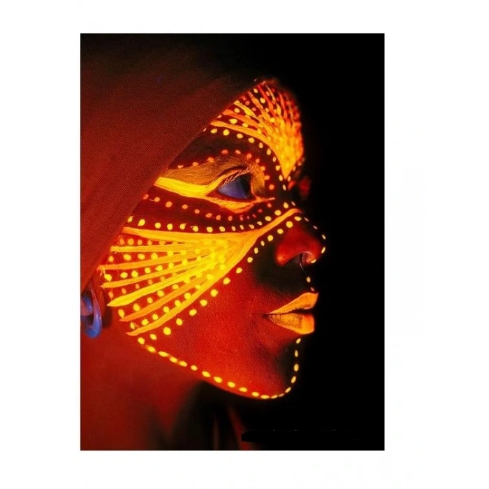 Karanlıkta Parlayan Fosforlu Neonlu Glow Parti Yüz Boyası Vücut Kremi Turuncu Renk