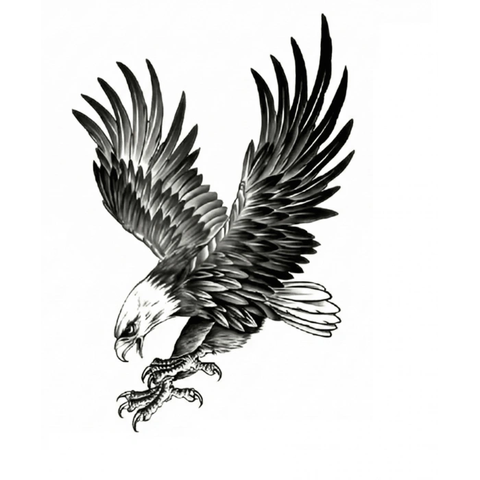 Kartal Geçici Dövme Şablonu Büyük Boy