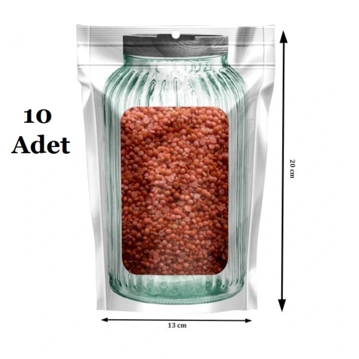 Kavanoz Görünümlü Kilitli Saklama Poşeti Çıtçıtlı Ve Pratik Torba 10 Adet