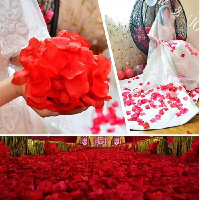 Kırmızı Renk Gül Yaprağı Şekilli Konfeti – 1 Paket 100 Adet