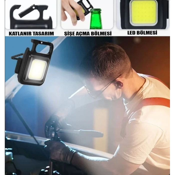 Led Işıklı Flash Özellikli 4 Modlu  Anahtarlık El Feneri