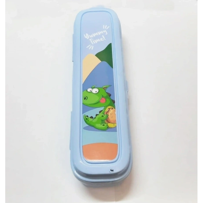 Mavi Multi Renkli Kapaklı Kalemlik Kutusu -çanta İçi Saklama - Diş Fırçası - Makyaj Fırçası Kutu