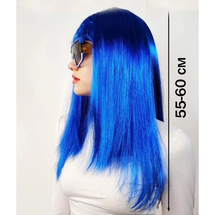 HEYF Mavi Renk Uzun Parti Peruğu
