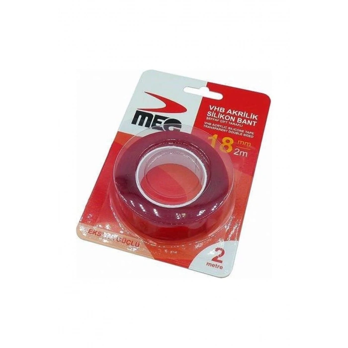 HEYF Meg Çift Taraflı Akrilik Silikonize Bant 18 Mm X 2 Metre